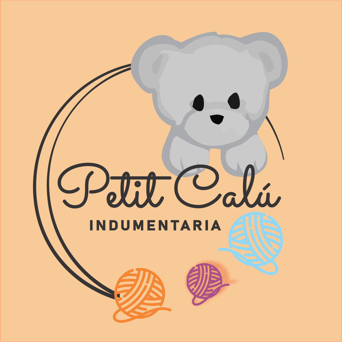 Logotipo Petit Calú — identidad indumentaria artesanal